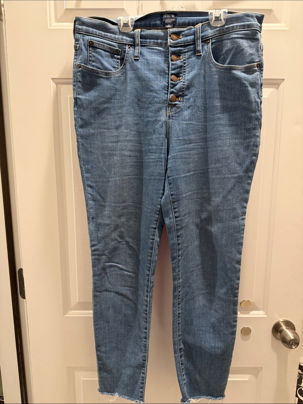 J. Crew Light Blue High-Rise Button-Fly Skinny Jeans